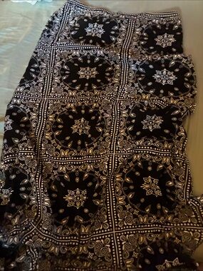 Black and White Print Maxi Skirt